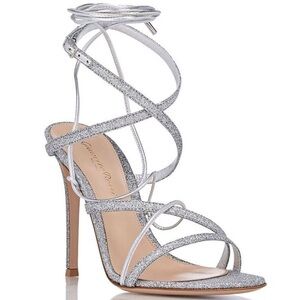 Gianvito Rossi Glitter Ankle Strap Sandals